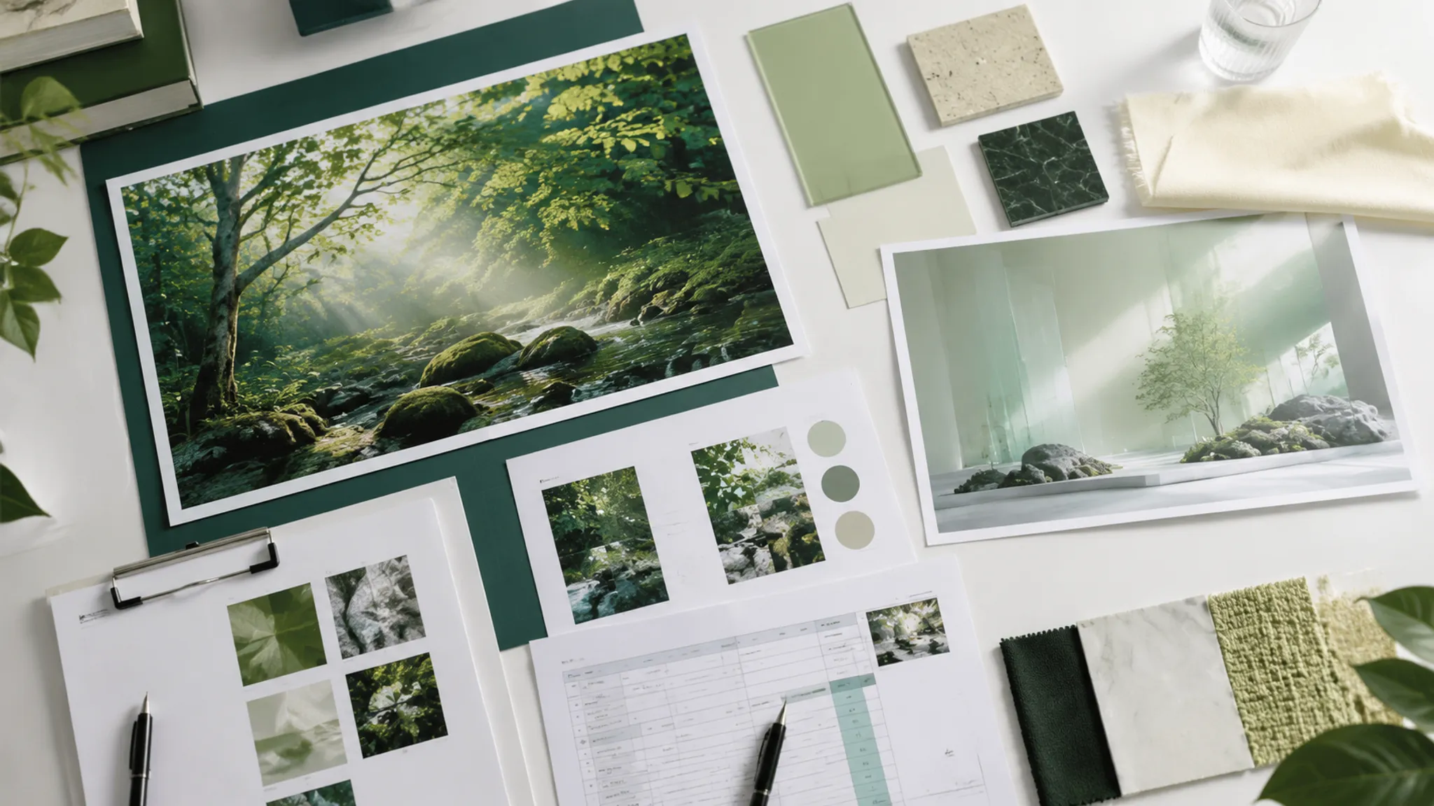 Source and permission tracking sheet beside exhibition artwork and an image asset review