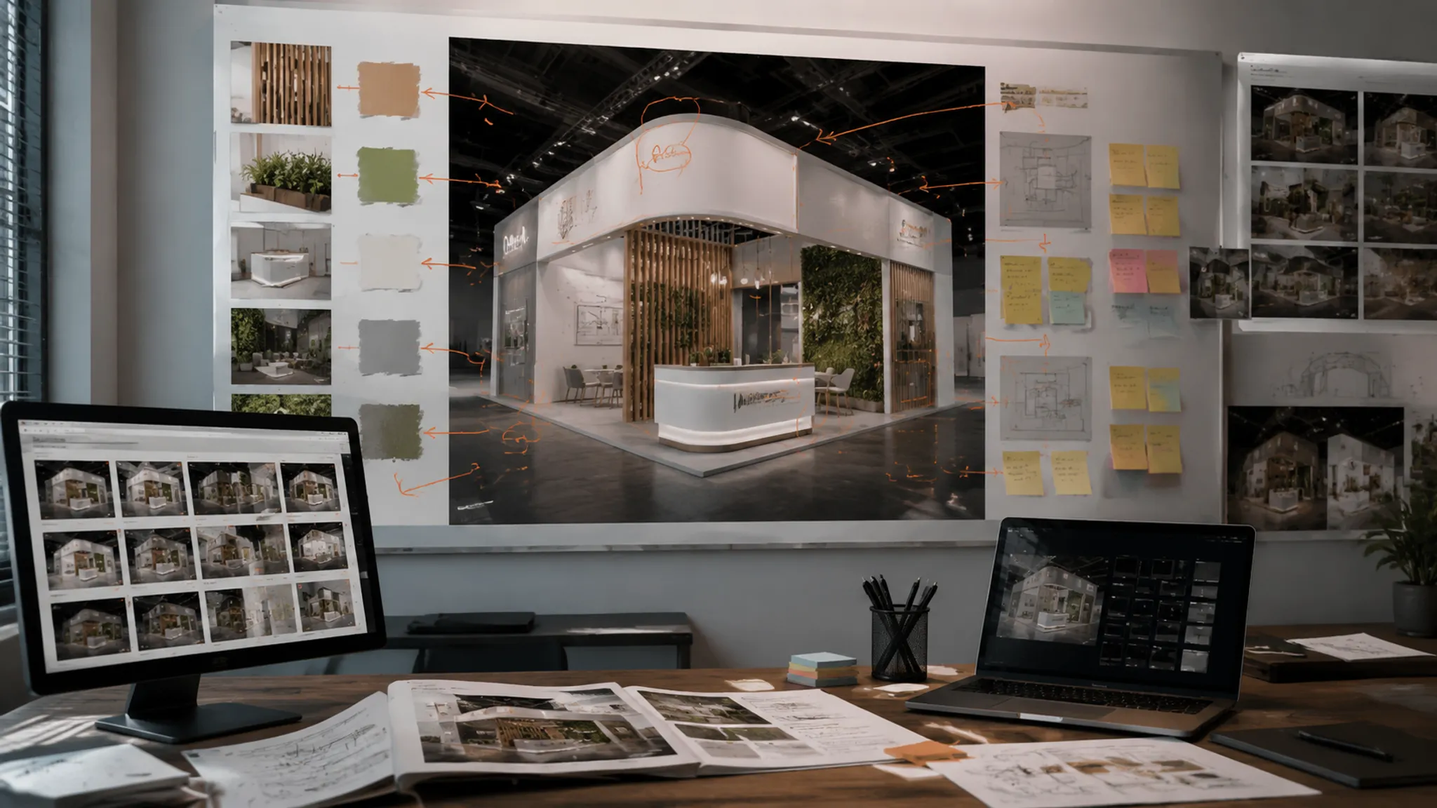 Exhibition project handoff showing image treatment notes and unresolved permission questions