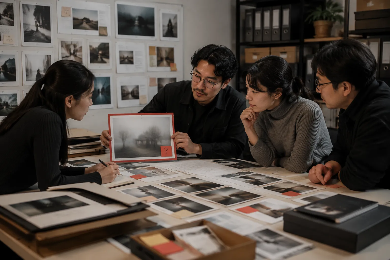 Unresolved exhibition image source workflow with held asset, source checks, and assigned review route